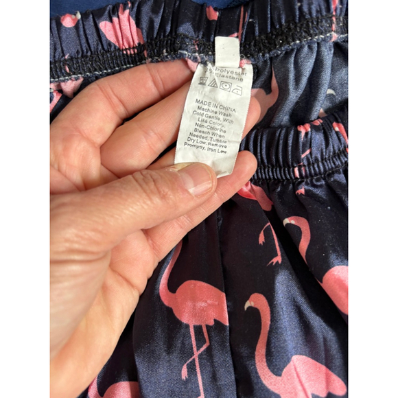 SHEIN Girls Navy Pink Flamingo Print Pajama Set XL - Picture 8 of 8